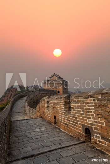 Picture of great wall in autumn sunset